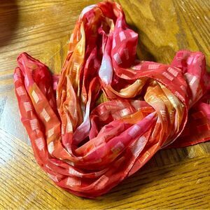 Vibrant Red and Orange Scarf (365)